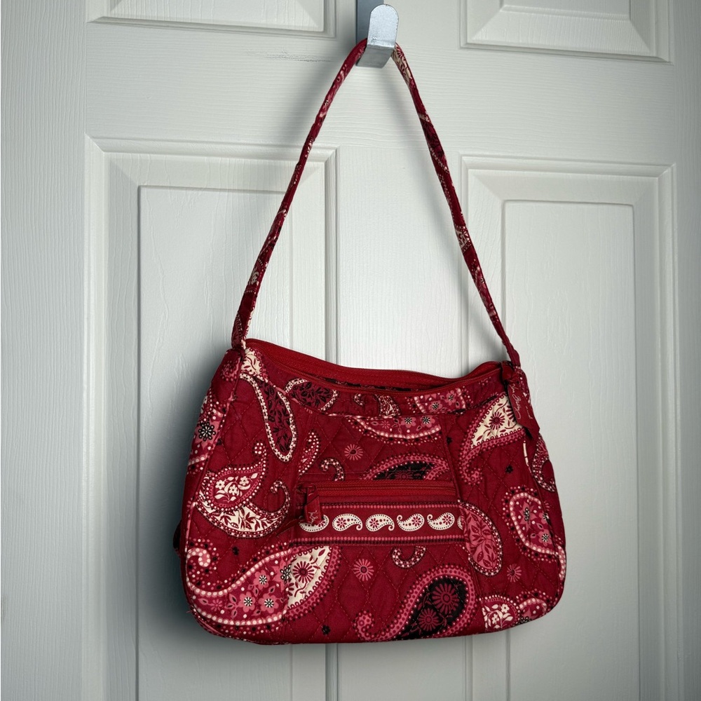 NWOT Vera Bradley Mesa Red Hobo Purse Red Hand Bag Retired Pattern Small Bag
